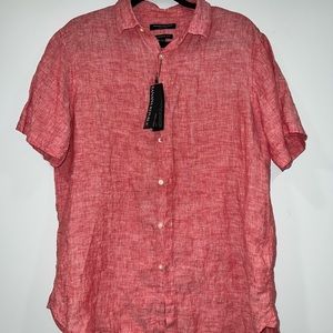 Banana Republic , Camden fit 100% linen , red button down , Mens t-shirt NWT